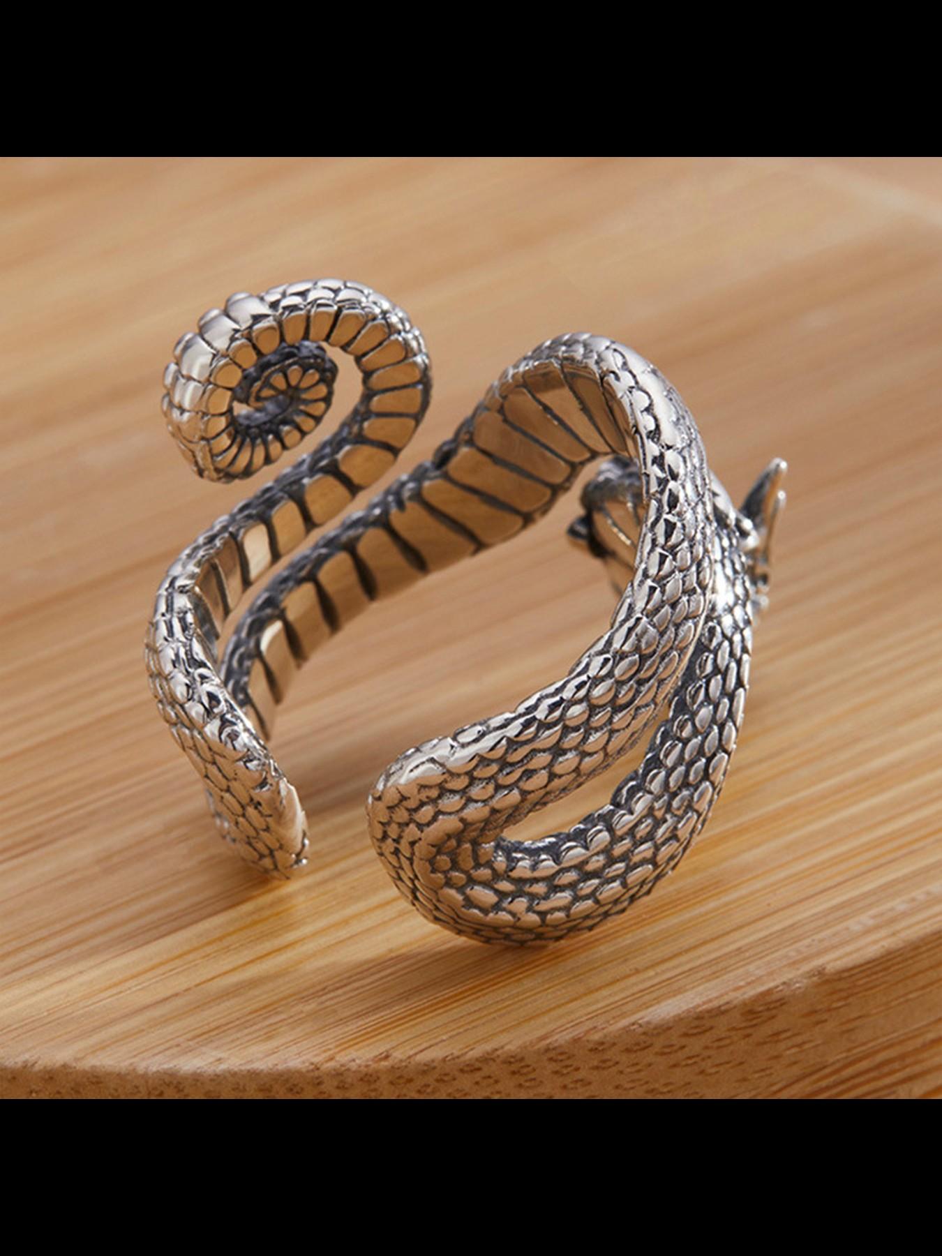 Dragon Year New Index Ring, Unique Personality Fashion Vintage Antique Style, Ethnic Pattern Copper Chain, All Seasons Casual Jewelry