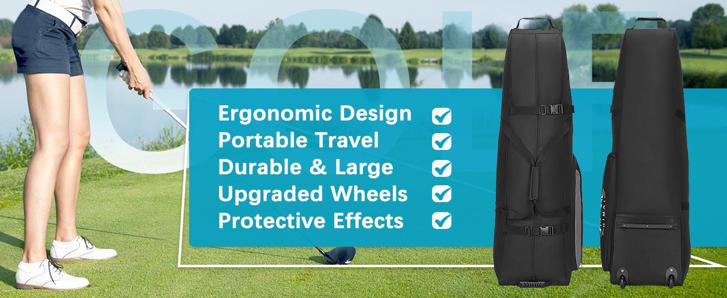 Himal Outdoors Soft-Sided Golf Travel Bag with Wheels - Heavy Duty 600D Polyester Oxford Wear-Resistant, Excellent Zipper Universal Size