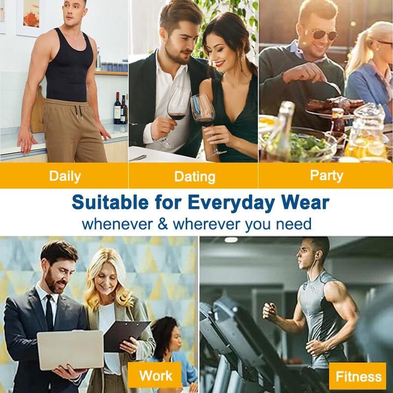 Tummy Control Bodysuit for Men, Compression Bodysuit, Sleeveless Body Shaper Underwear Seamless Abdominal Compression Bodysuit