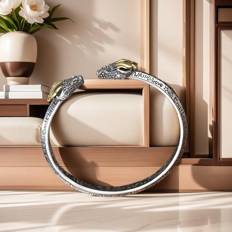 Solid Silver s925 Bangle Sterling silver bangle Men's open bangle can be freely adjusted size send boyfriend send dad birthday holiday gift Silver weight 31 g /1.0 oz