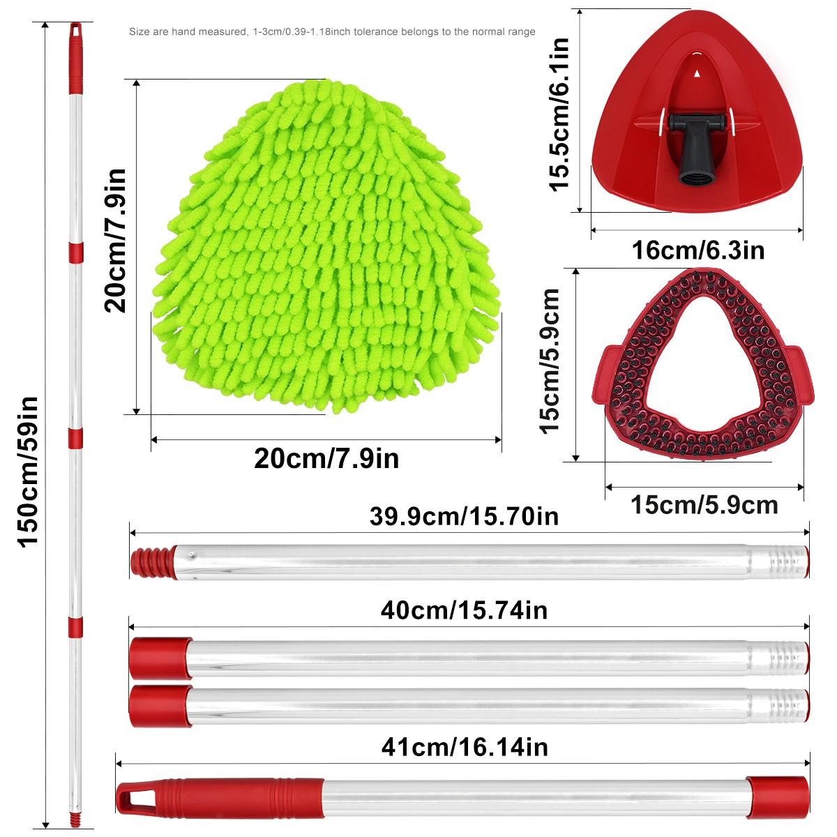 1set Spin Mop Sets with Stainless Steel Pole Base and Replacement Heads, Spin Mop Replacements, Compatible with Vileda Ocedar Easywring 1 Tank System, Efficient Deep Cleaning, Easy to Assemble, Kitchen Bathroom Cleaning Tools