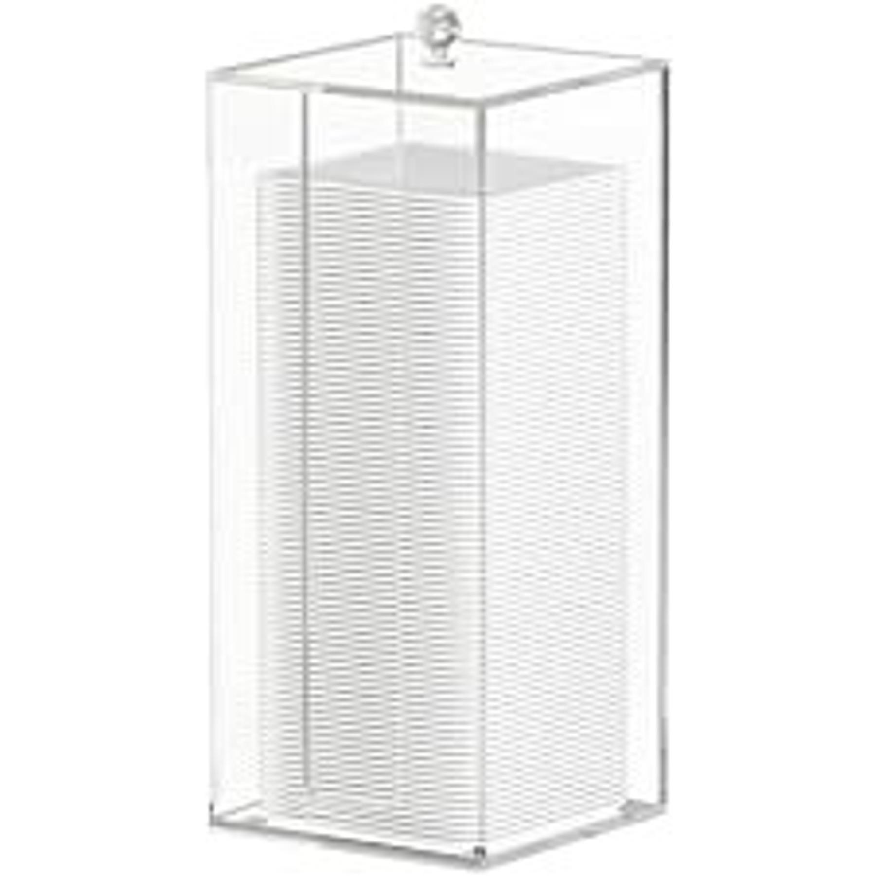 Acrylic Clean Pad Storage Box, Cotton Pad Dispenser, Square Rounds Cotton Pad Holder (Pad Not Included) - Vertical with Lid