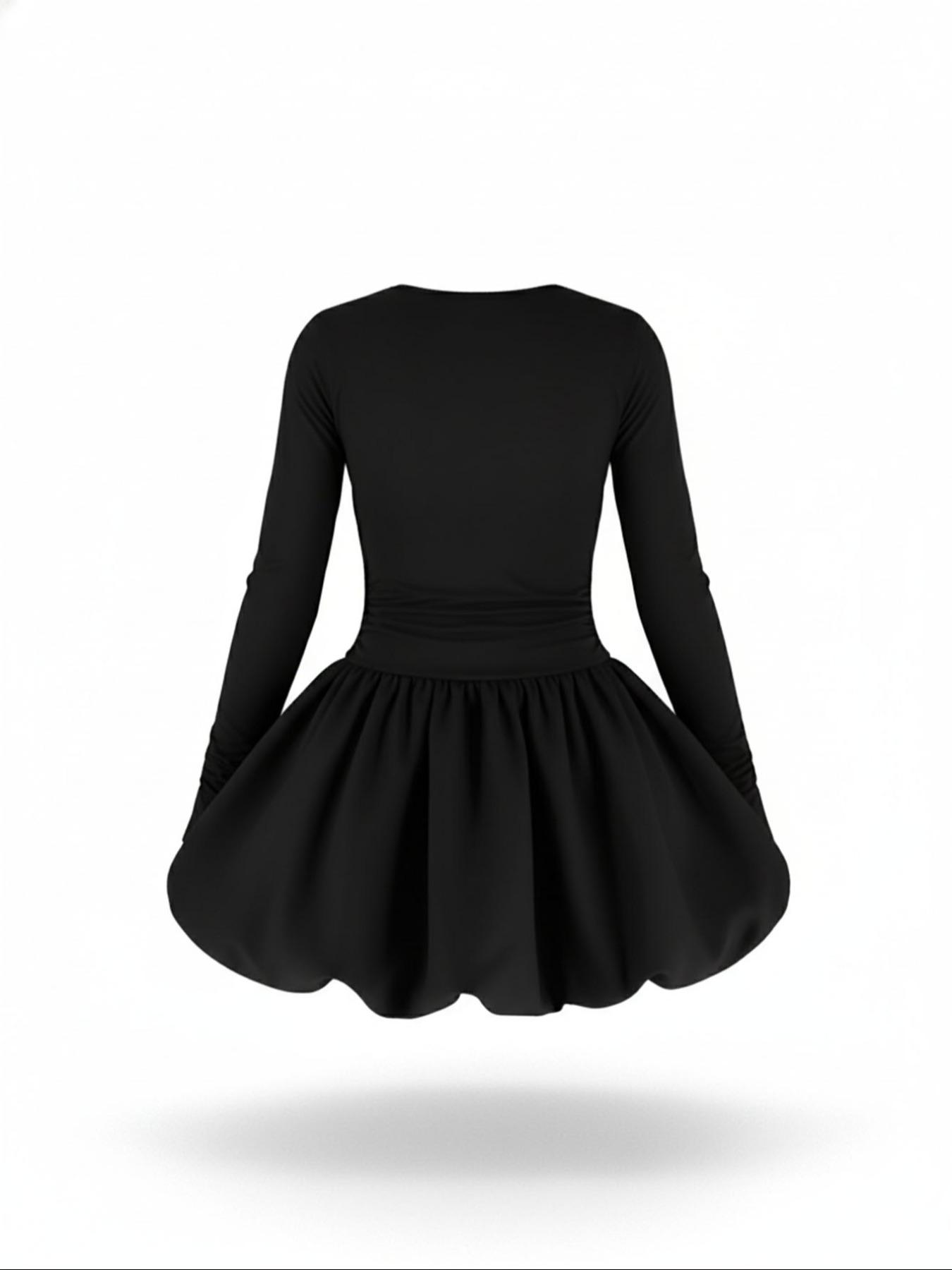 strapless open back dress Black Frill Dress for Women  Chic Party Wear