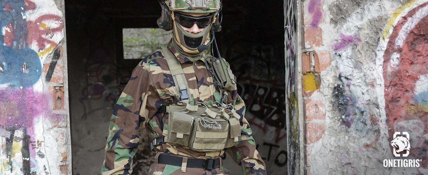 ONETIGRIS Chest Rig, MOLLE Chest Rigs Chest Rig Dangler Pouch Utility Admin Pouch IFAK Organizer