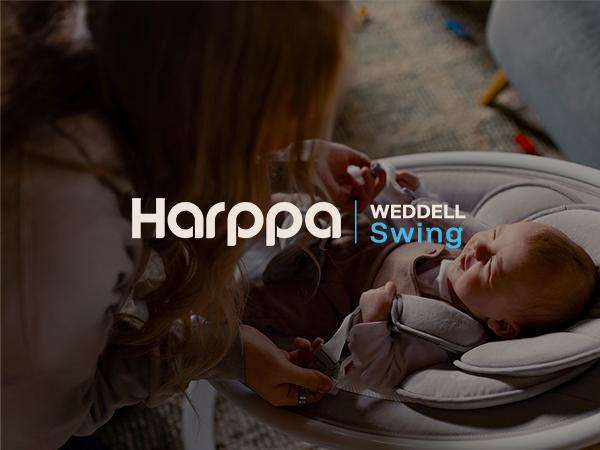 HARPPA Weddell Orbit Electric Baby Swing, 5 Swing Speeds, Elevated Eye-Level Seat, Touch & Remote Control, Music Connectivity, Ergonomic Design & Lightweight Frame