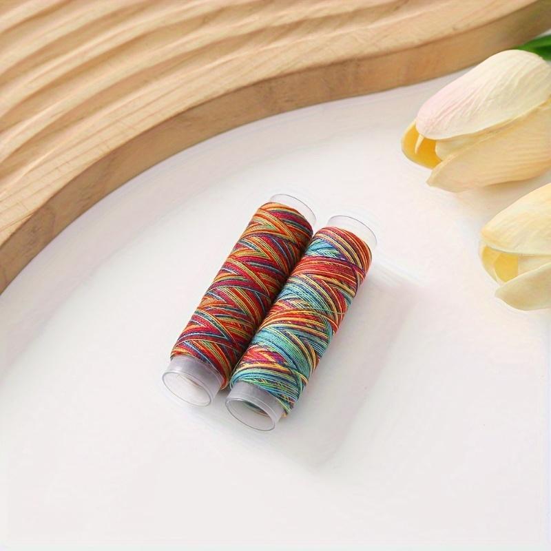 10pcs Rainbow Variegated Polyester Embroidery Sewing Thread - 5pcs, 75 Yards Per Spool, Machine Sewing and Hand Stitching