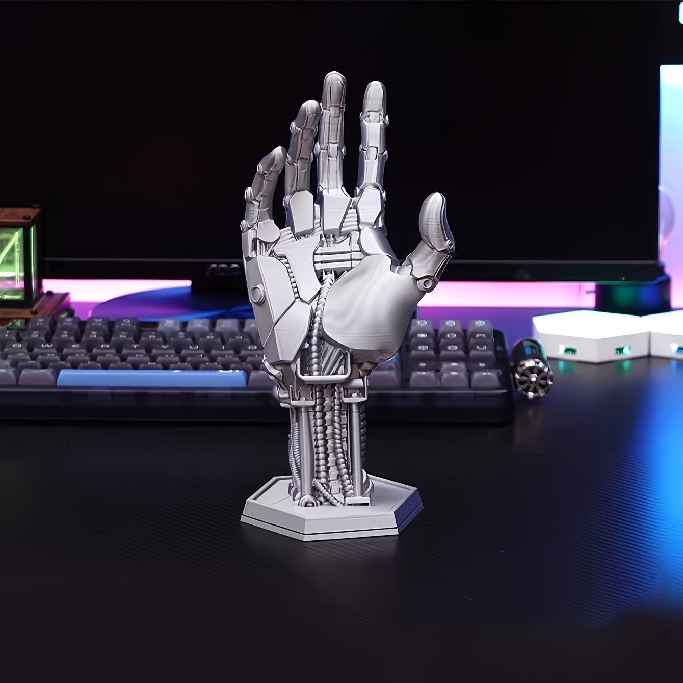 Cyberpunk Mechanical Arm Statue, Game Controller Headphone Stand ...