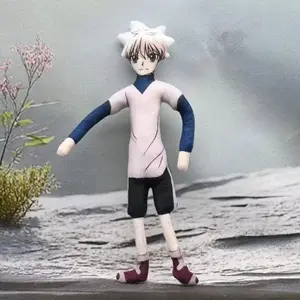 Anime Hunter Killua Zoldyck Cosplay Plush Doll Stuffed Dolls Cute Plushies Room Decoration Abstract Wire Joint Twistable Gifts