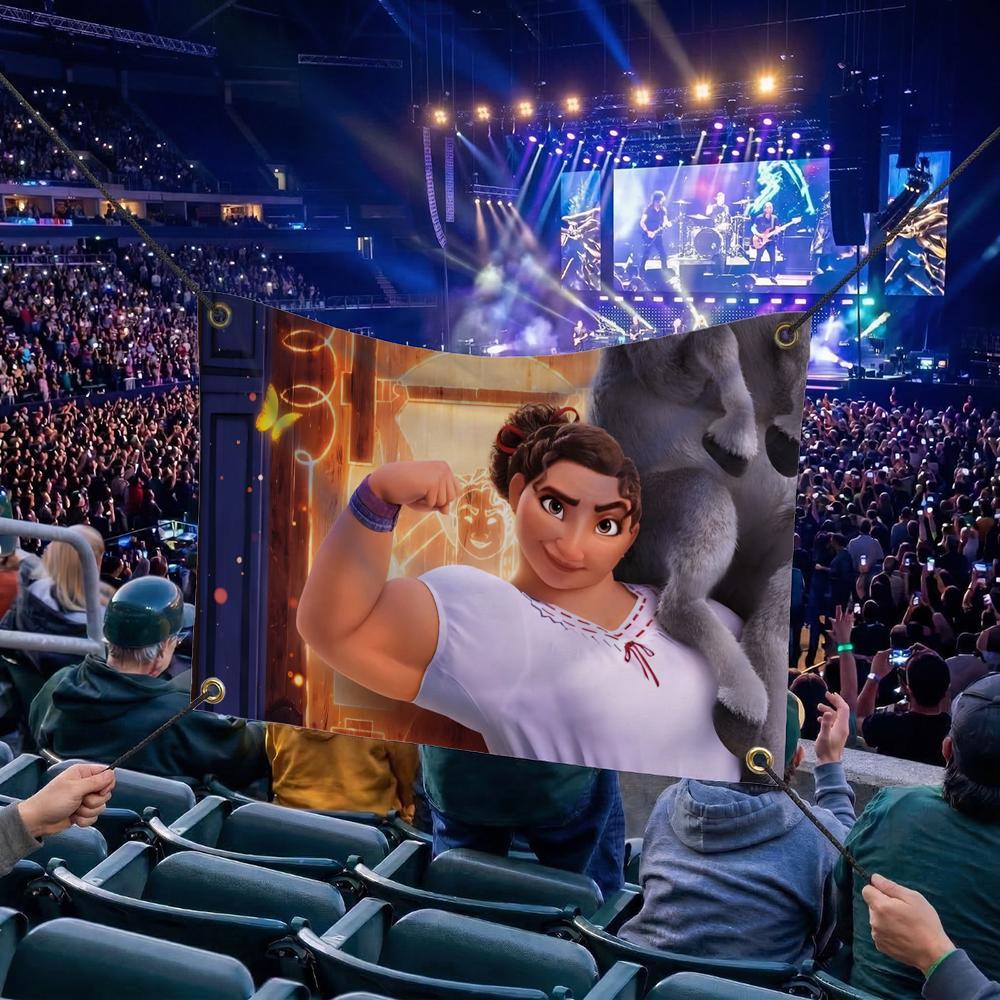 E-Encanto CARTOON Flags Multi Size Atmosphere Flag, Cheerleading Hand Pulled Banner, Portable Outdoor Event Flag & Wall Decor for Sports, Parties, Home and Room Decoration