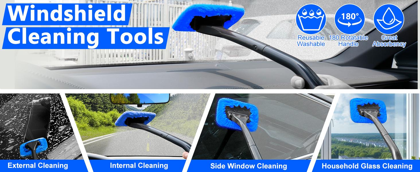 THINKWORK Car Wash Kit, Car Detailing Kit with Foam Gun, Car Wash Brush Mop and Large Folding Bucket Suitable for Car Cleaning, Blue Car Wash Set Gift for Men and Women