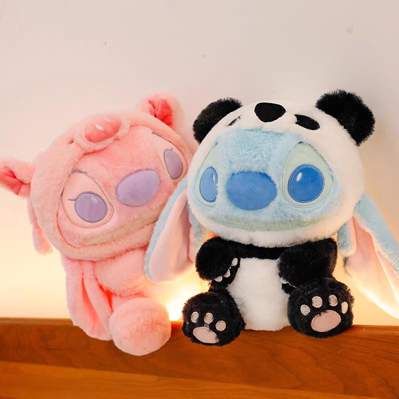 Disney Stitch Series 11-Inch Plush Toy in Cute Animal Costume Panda Koala Lamb Piggy Soft and Huggable Collectible for Kids and Fans Birthdays Holiday Valentine Gifts for Friends Girls