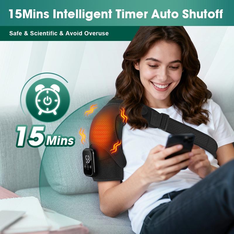 Shoulder Heating Massager, Cordless 3 Vibration Modes, 3 Heat Settings, Adjustable Heating Temperature, Large Shoulder Wrap, Left & Right Shoulders, Rotator Cuff Heating Pad, Christmas Gift Shoulder Heating Massager, Cordless 3 Vibration Modes, 3 Heat Settings, Adjustable Heating Temperature, Large Shoulder Wrap, Left & Right Shoulders, Rotator Cuff Heating Pad, Christmas Gift