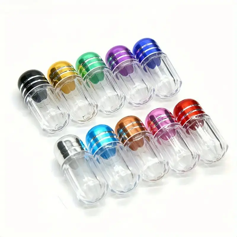 4/7 Pcs Clear Capsule Shape Mini Storage Bottles | Food Grade Plastic Portable Sealed Vials with Colored Lids, Leak Proof Small Containers for Pills, Vitamins, Powder & Liquid, Travel Carry & Household Daily Organization Supplies