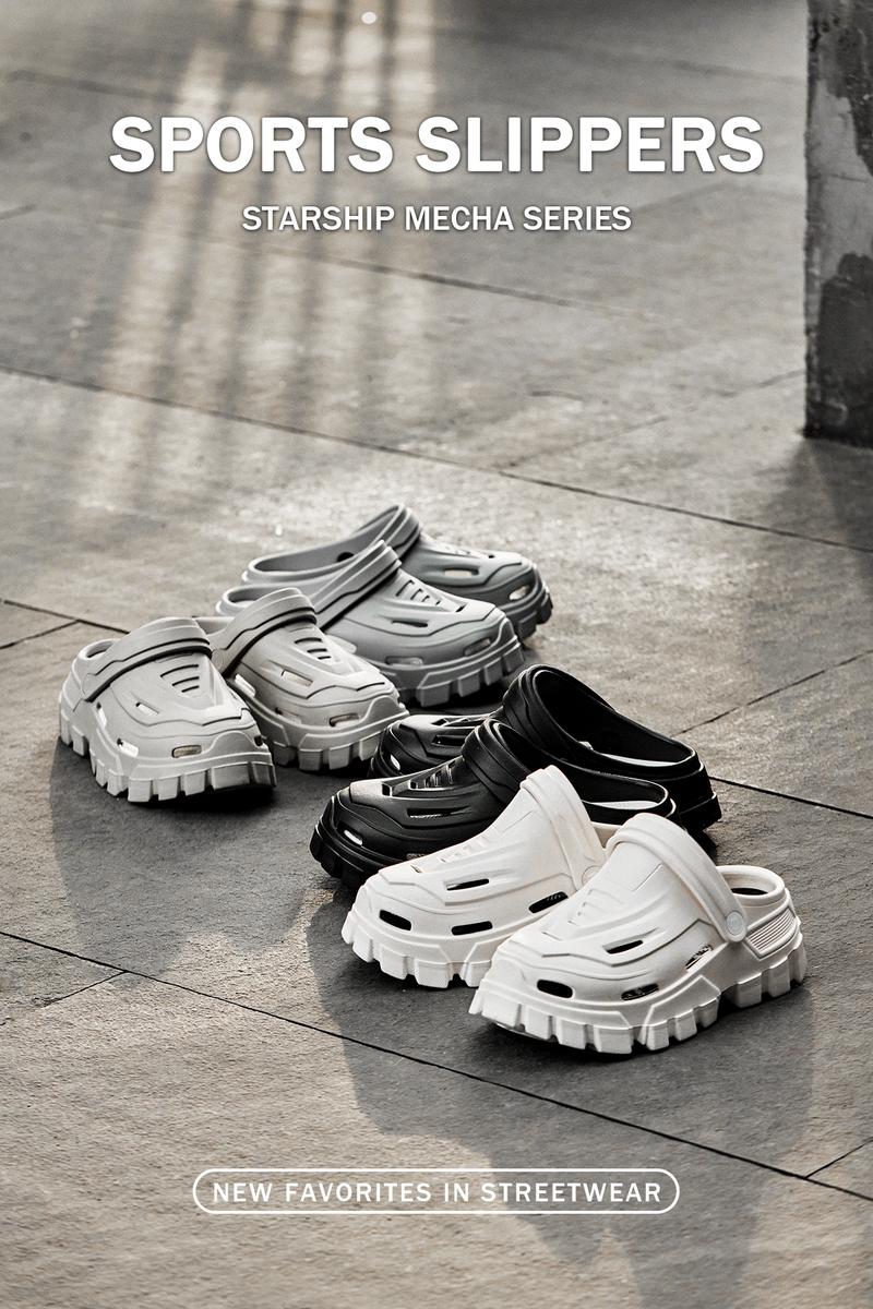 YASSIA Cloud Unisex Fashion Slippers, mechanical style EVA Non-slip Thick Bottom Beach Sandals, Casual Walking footwear