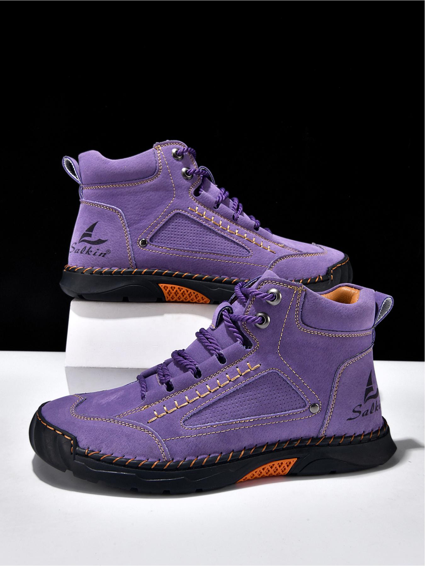 Vintage Hand-Stitched Chelsea Work Boots, Soft Bottom Anti-Slip Casual Hiking Shoes, Synthetic Leather, Medium Width, All Seasons