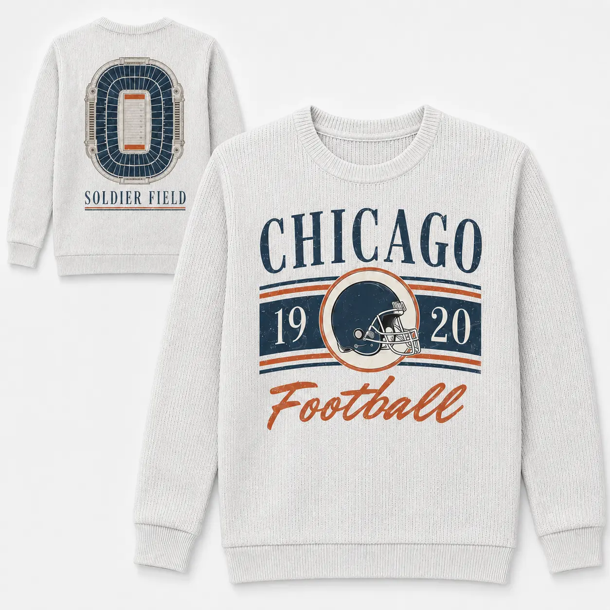 Vintage Football Sweater Men Retro Game Day Crewneck Knit Pullover, Classic Stadium Graphic Sweatshirt, College Football Inspired Long Sleeve Top, Casual Streetwear Sweater for Fall Winter Outfit, Sports Fan Gift, Cozy Athletic Style Apparel