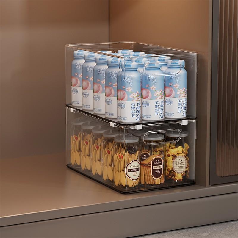 Transparent Plastic Storage Basket, Long Rectangular Organizer Box, Desktop Snack & Miscellaneous Item Holder, Cabinet Drawer Accessory