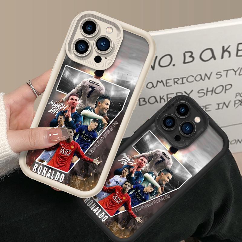 Ronaldo pattern Casing For iphone 17 16 15 14 13 12 11 X XS PRO PLUS MAX Soft Silicone TPU Black White Shockproof Protective Phone Cases Shell Cover football