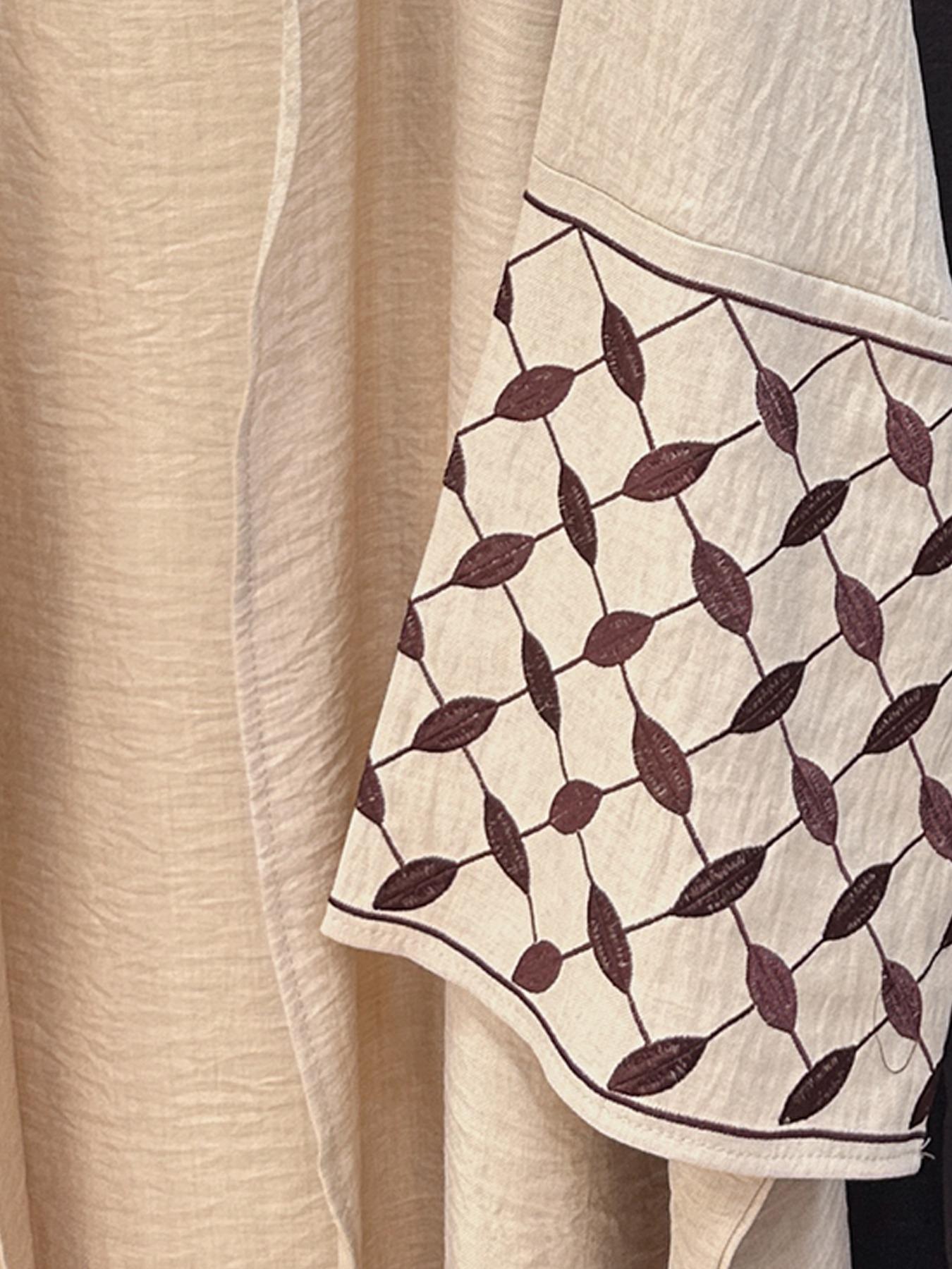 Women's Embroidery   Abaya, Modest Casual Long Sleeve Abaya for Daily Wear, Ladies Islamic Clothing for All Seasons, Modesty Muslim Clothing