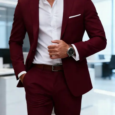 Men's Two-Piece Suit Set Long-Sleeve Blazer and Pants, Outfit Suitable for All Seasons, Formal Attire for Business, Parties, and Office Wear