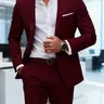 Men's Two-Piece Suit Set Long-Sleeve Blazer and Pants, Outfit Suitable for All Seasons, Formal Attire for Business, Parties, and Office Wear