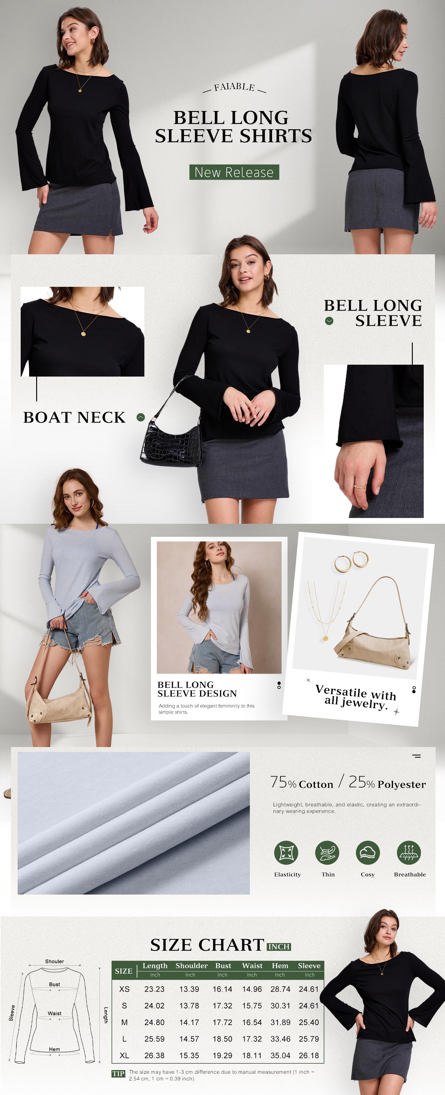 FAIABLE Women's Lightweight Semi-Sheer Long Sleeve Blouse with Bamboo Texture Off Shoulder Design Slim Fit Subtle Flare Cuffs Breathable White Casual Top Elegant Summer Sun Shirt for Beach Office Travel or Daily Wear - Womenswear FAIABLE Women's Lightweight Semi-Sheer Long Sleeve Blouse with Bamboo Texture Off Shoulder Design Slim Fit Subtle Flare Cuffs Breathable White Casual Top Elegant Summer Sun Shirt for Beach Office Travel or Daily Wear - Womenswear