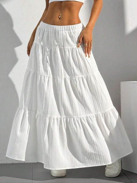 Women'S Casual White Pleated Maxi Skirt with Tie Waist - Loose, Flowy Design for Spring and Summer, Spring Casual Wear | Pleated Skirt | Wide Leg Skirt Women'S Casual White Pleated Maxi Skirt with Tie Waist - Loose, Flowy Design for Spring and Summer, Spring Casual Wear | Pleated Skirt | Wide Leg Skirt