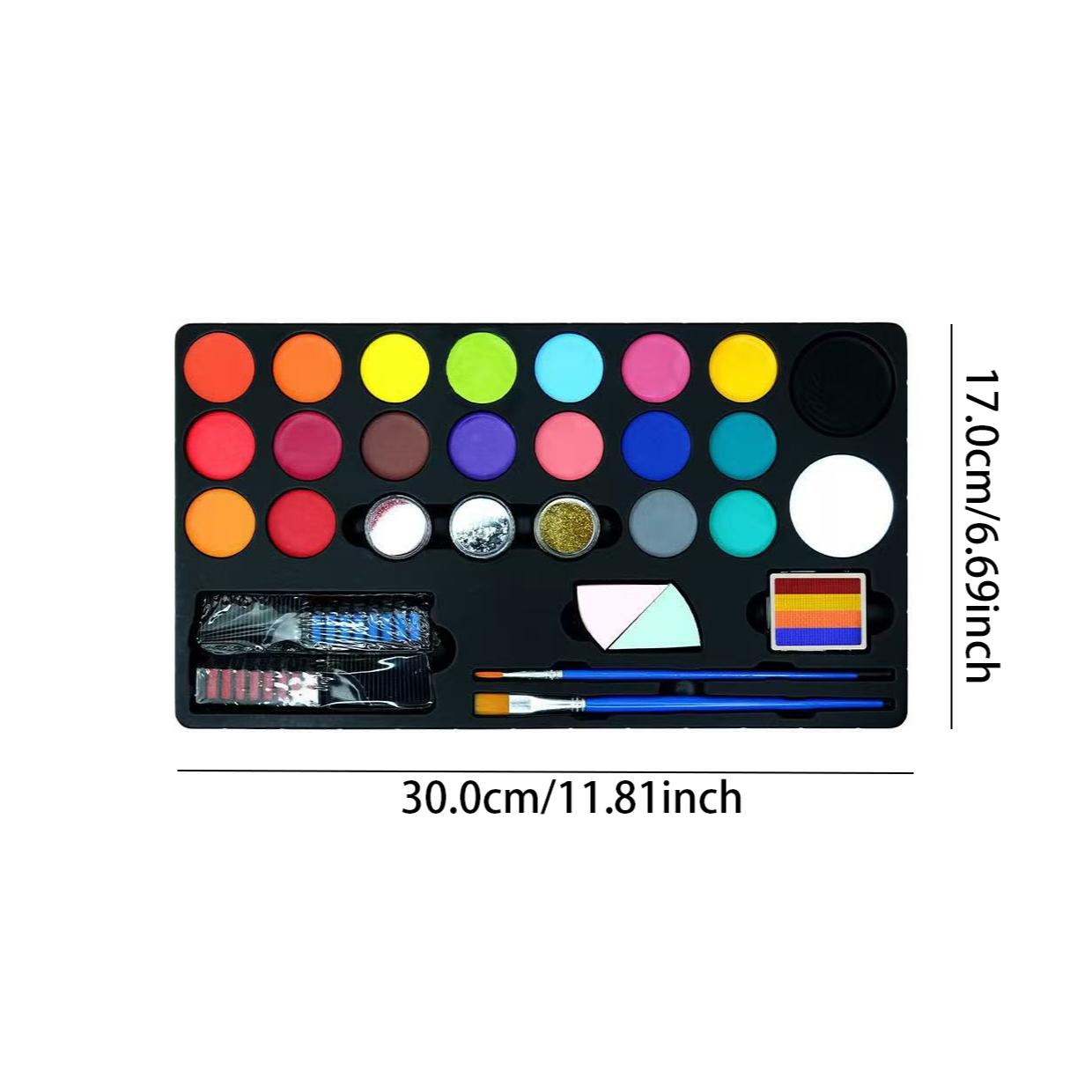 Colorful Festival Party Halloween Christmas Carnival Face Makeup Set, Beauty Cream, Single Item, No Alcohol or Aerosol, Any Skin Tone