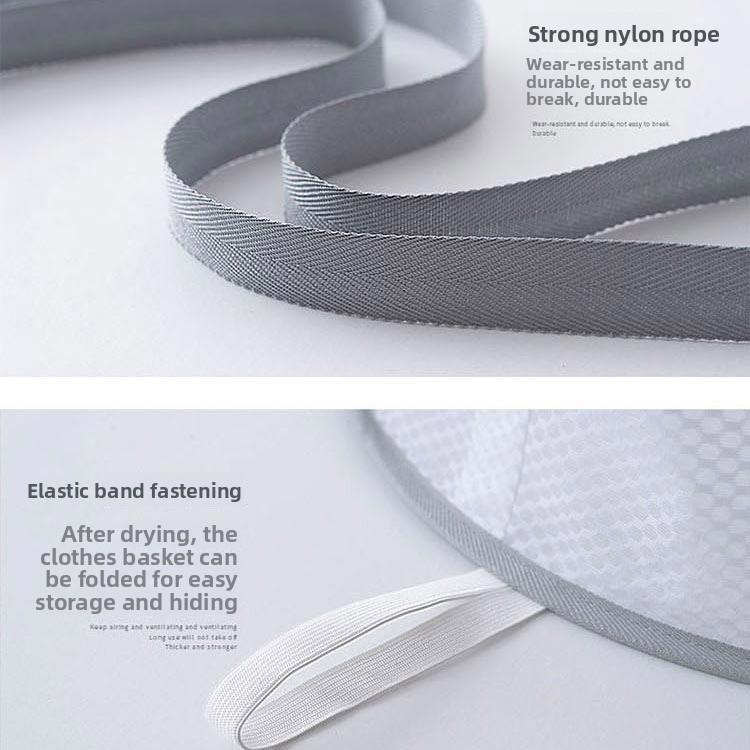 2-Tier Foldable Clothes Drying Rack Net, Household Mesh Laundry Basket for Drying Underwear, Socks & Sweaters, Anti-Deformation Hanging Drying Tray, Portable Space-Saving Laundry Dryer for Home Use