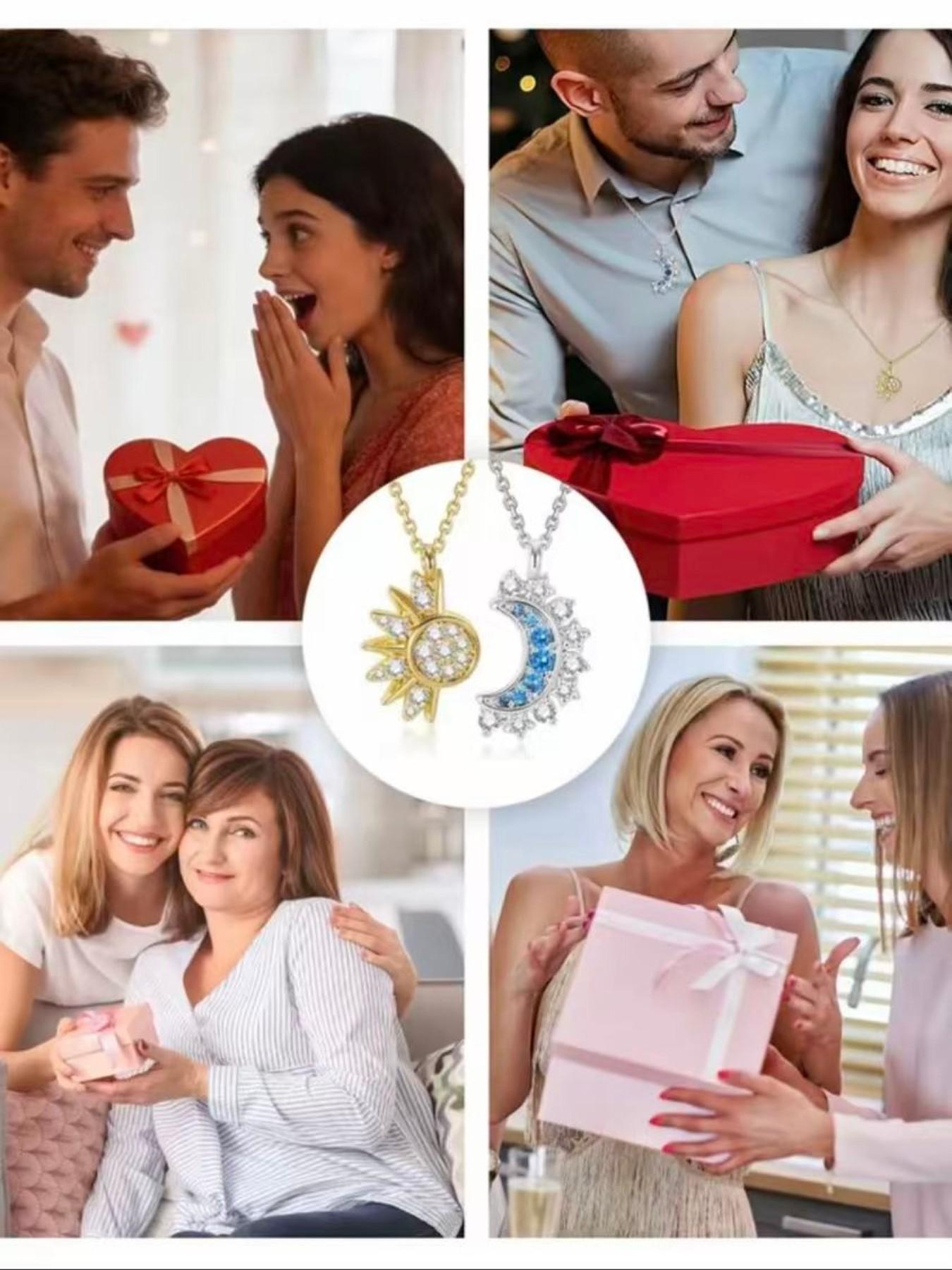 Sun Moon Matching Necklace, Couple Necklace, Best Friend Necklace, Perfect Gift for Birthday and Valentine's Day, Jewelry for Siblings
