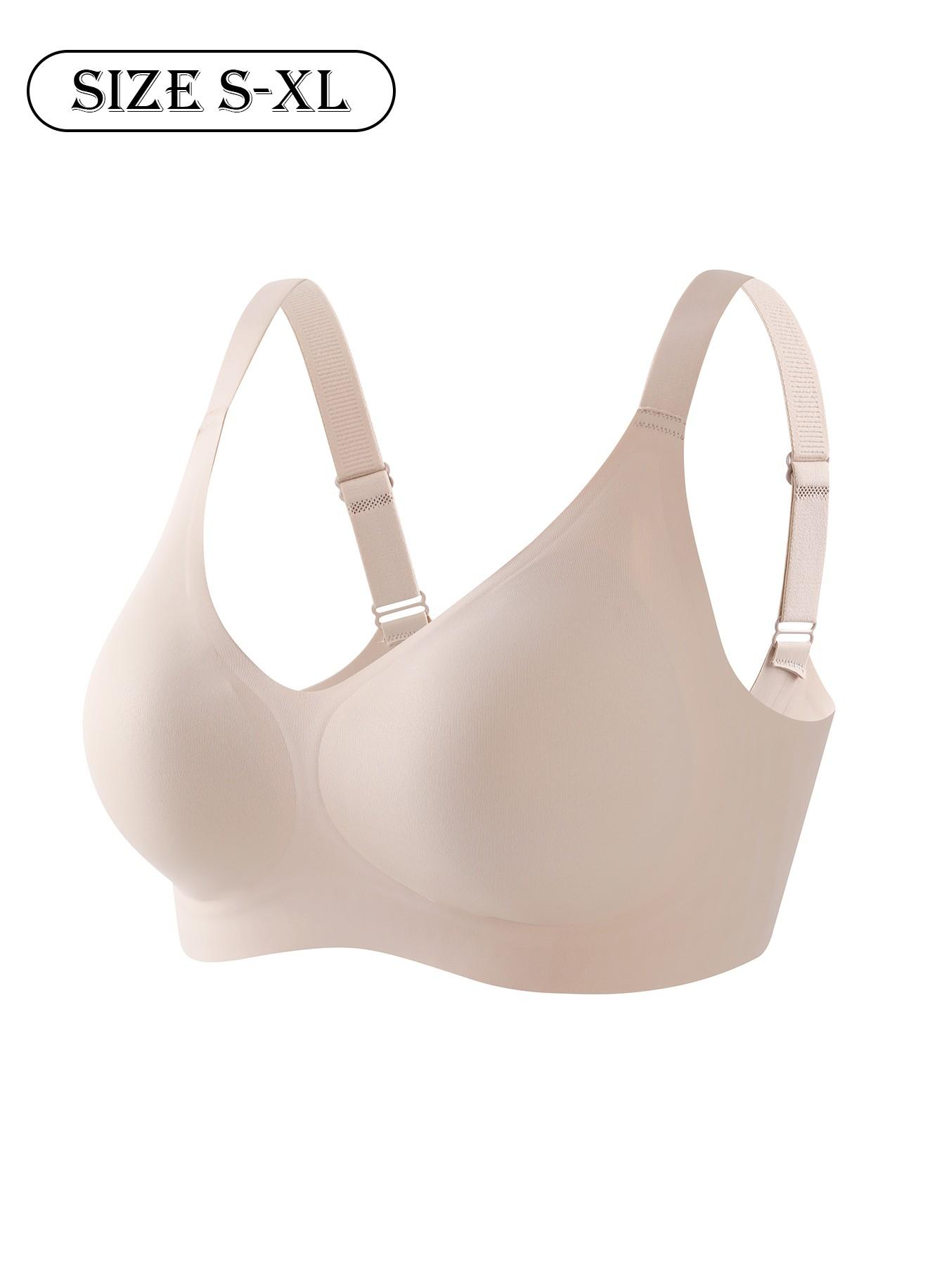 High-Quality Seamless Jelly Bra, Four-Row Three-Buckle, Push-Up Adjustable Sports Bra, Comfortable Breathable Skin-Friendly, Women's Wire-Free Bra