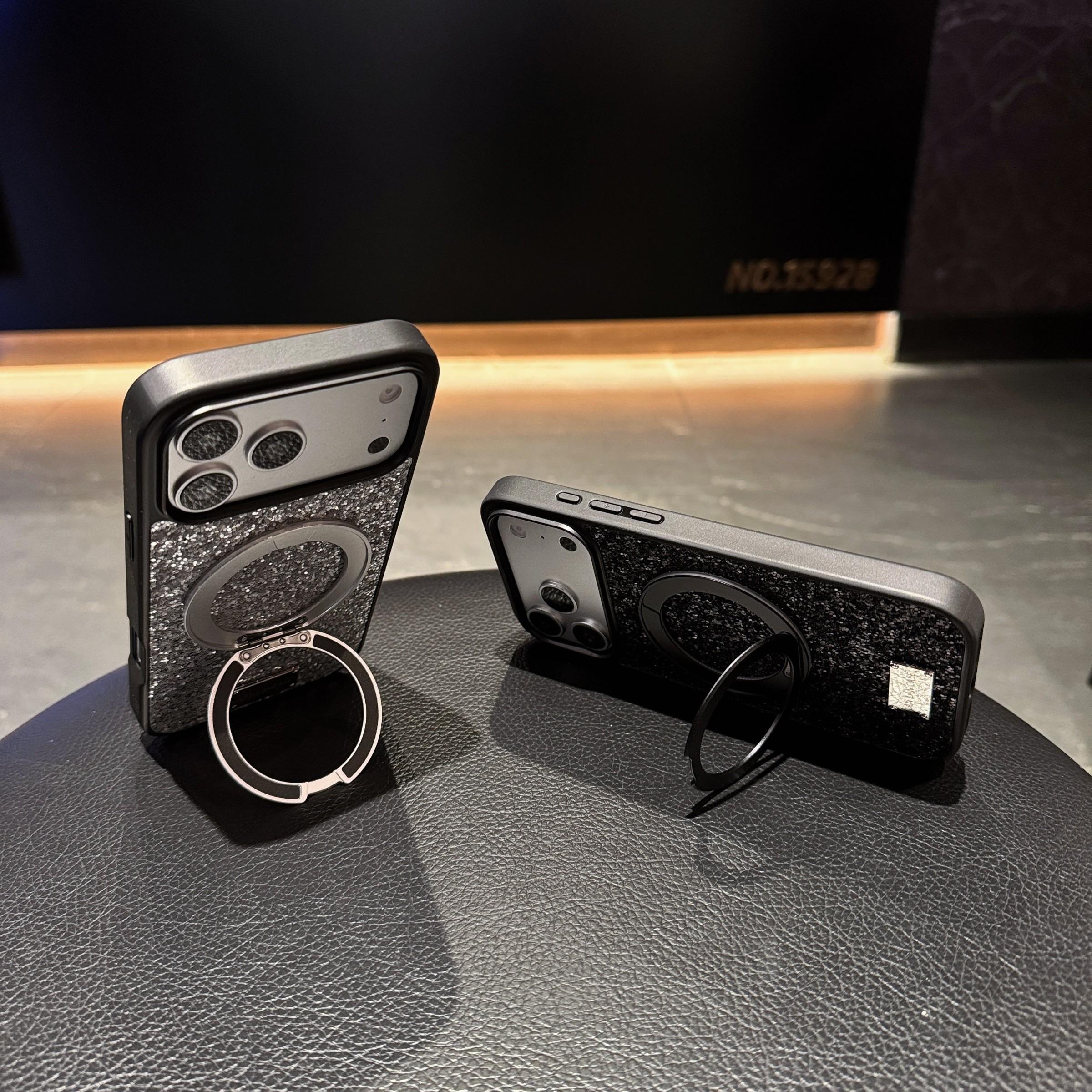 Women's Shell Compatible with iPhone 17/17 Pro/17 Pro Max, Glitter 360 Rotation Magnetic Stand, Apple Protective Case, iPhone Cover