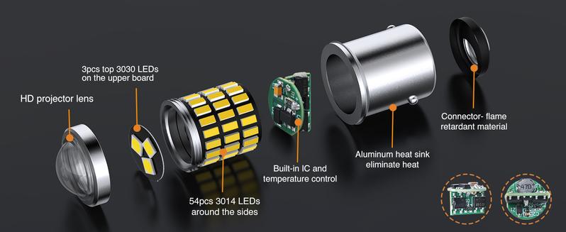 Nilight 57LED 1157 6100K Cool White 2057 2357 BAY15D 7528 LED Bulb (Pair) Super Bright Waterproof Headlight Headlamps  dealsforyoudays