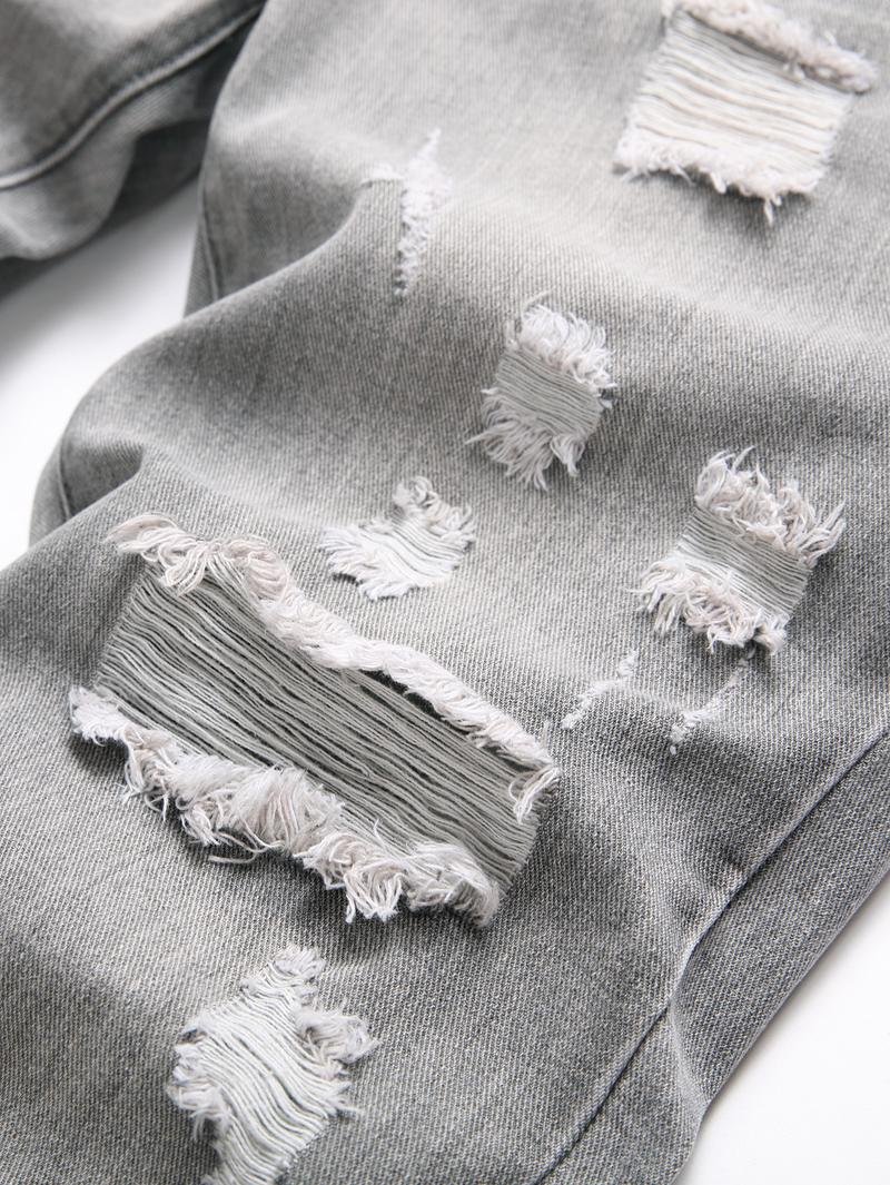 Men's Classic Basic Grey Trouser, Fashion Street Style Breathable And Comfortable Jeans, Autumn Denim Pants Suitable For Various Occasions To Wear