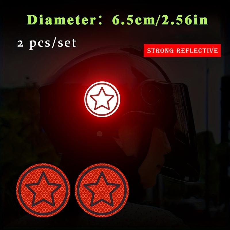 2-Pack Reflective Stickers for Motorcycle Helmets and Cars, Round and Star Pattern Reflective Warning Stickers for Safety