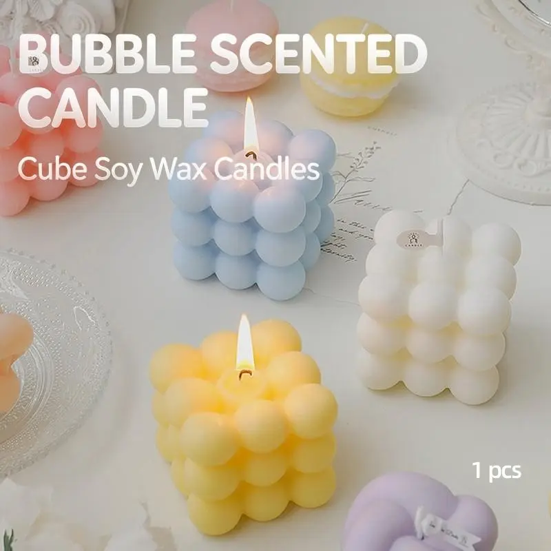 Christmas Bubble Candle - Cube Soy Wax Candles, Home Decor Candle, Aromatherapy Candle, Scented Candle, Home Use and Gifting For Women Birthday, Thanksgiving, Mother's Day