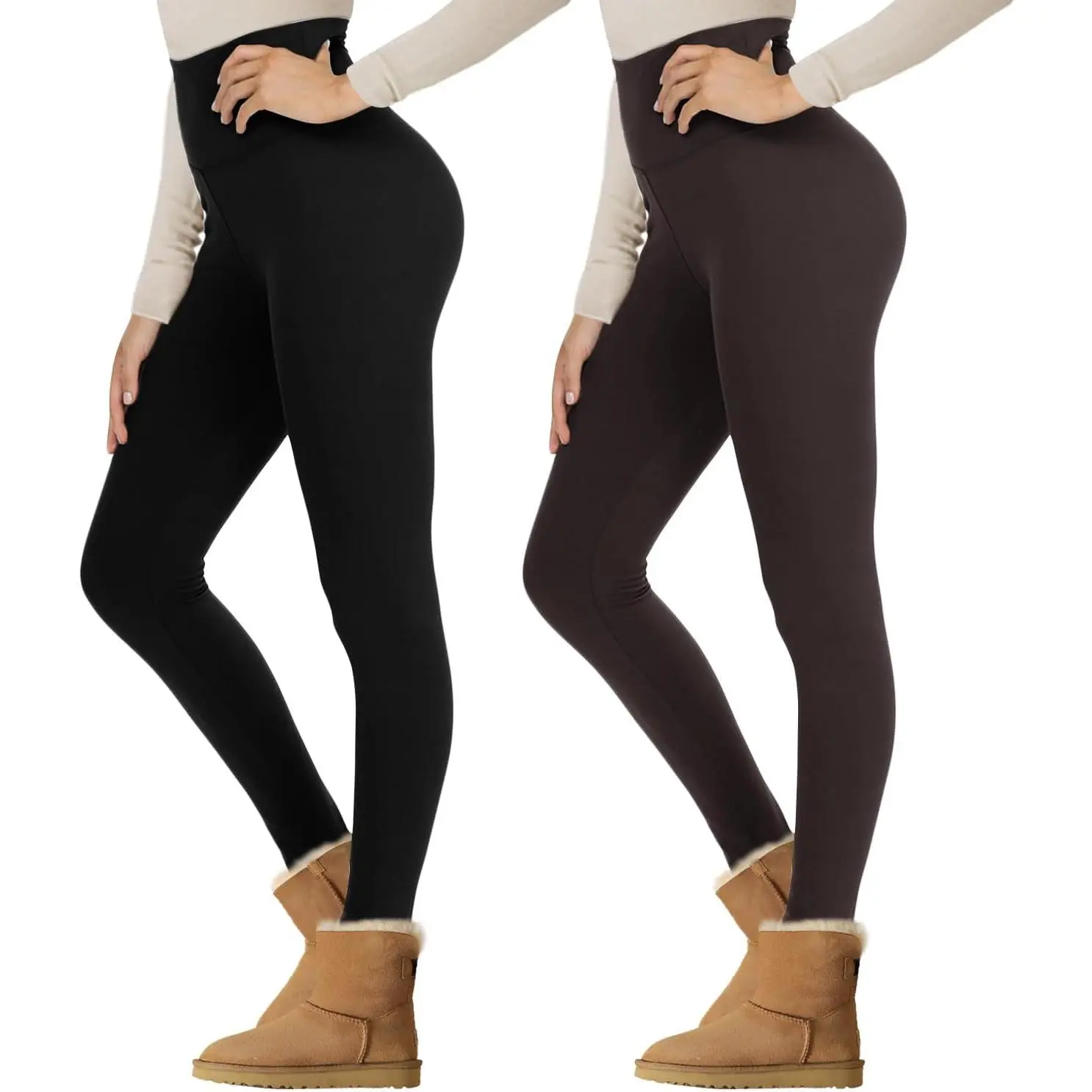 Fleece Lined,2 Pack Black/Brown