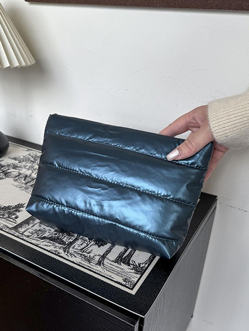 Retro leopard print design fashion cotton-padded makeup bag, Vintage vanity bag, small-scale pleated design casual simple versatile handbag, lightweight small change purse, and fashionable, suitable for daily commuting, shopping and travel, etc.