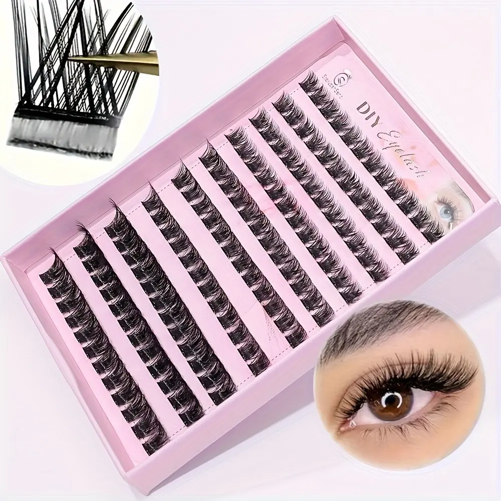 120 clusters of self-adhesive eyelash clusters, naturally slim and soft, no need for glue, cartoon style, glue free Cosmetic eyelash clusters suitable for daily wear