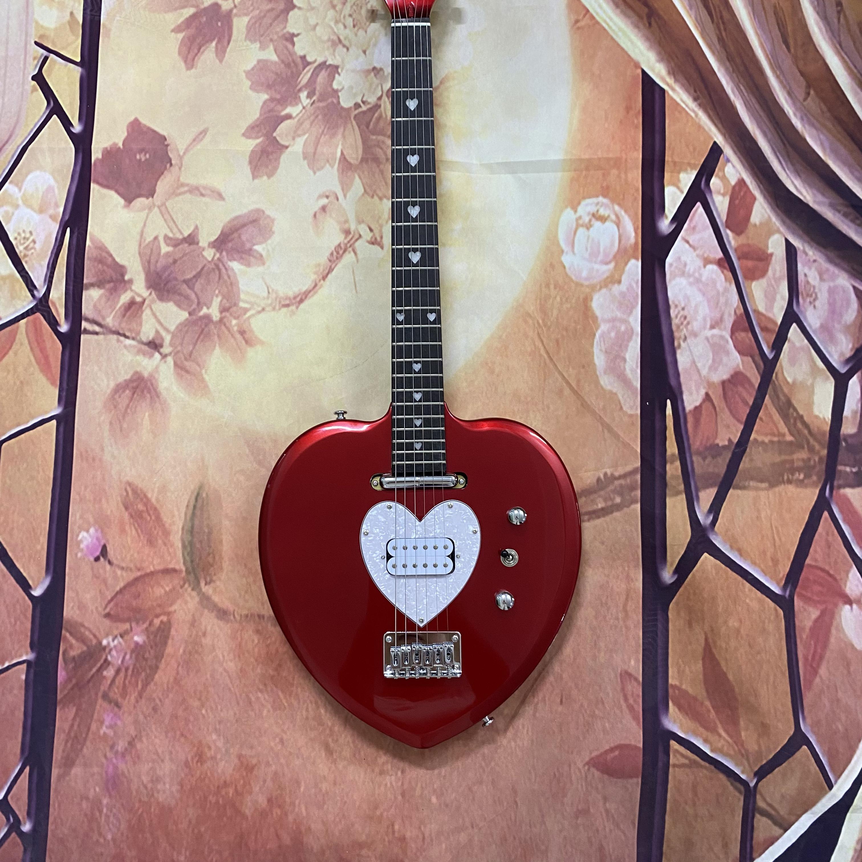 Red Heart Shaped Electric Guitar Fast Shipping from US Warehouse