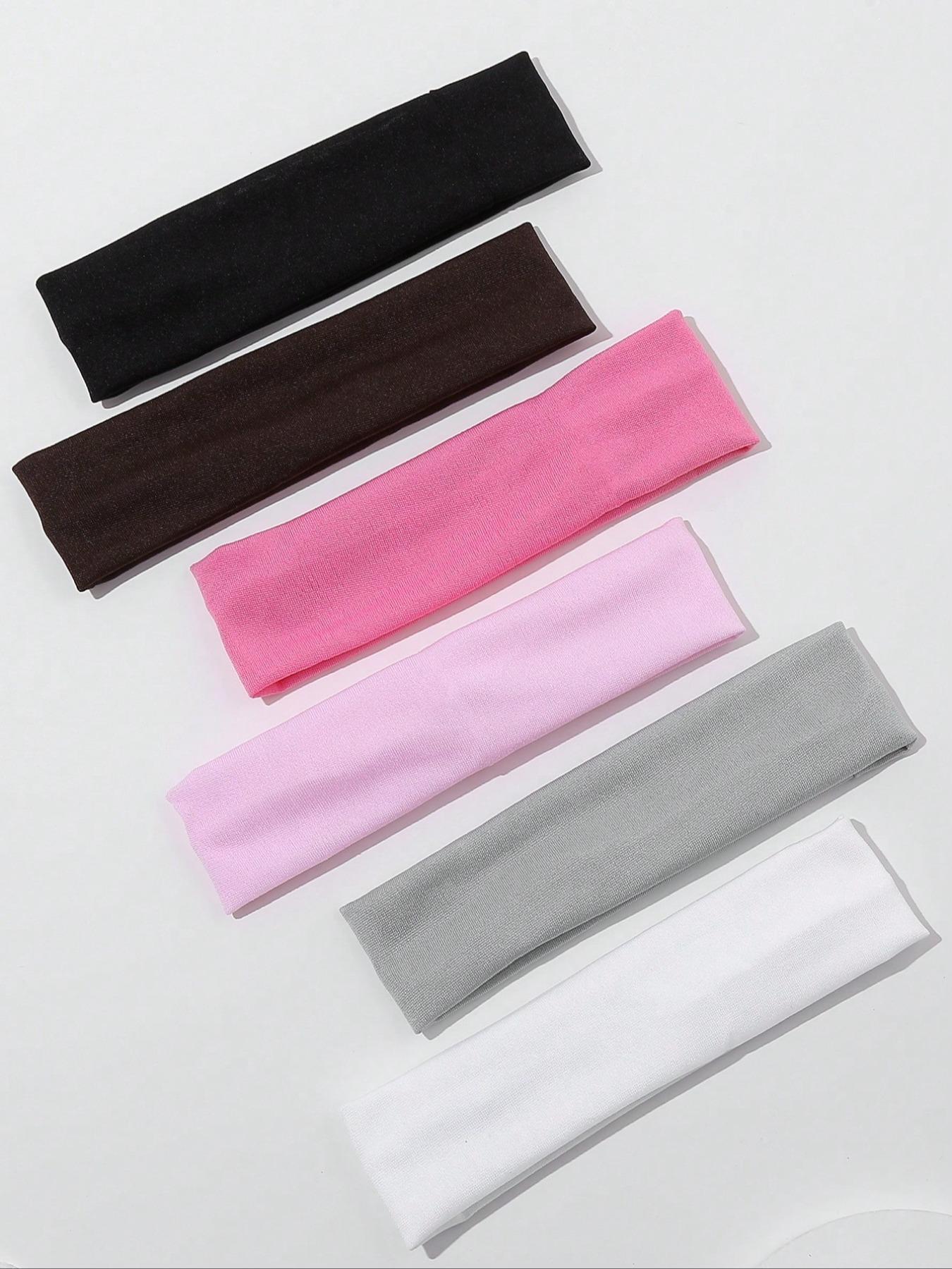 6pcs Thin Sweat-Absorbent Non-Slip Elastic Headbands, Basic Colors Headbands for Daily Use & Sports, Sweat Absorbing Headband, Workout Headband, Accessories Head Scarf Sweatband Set