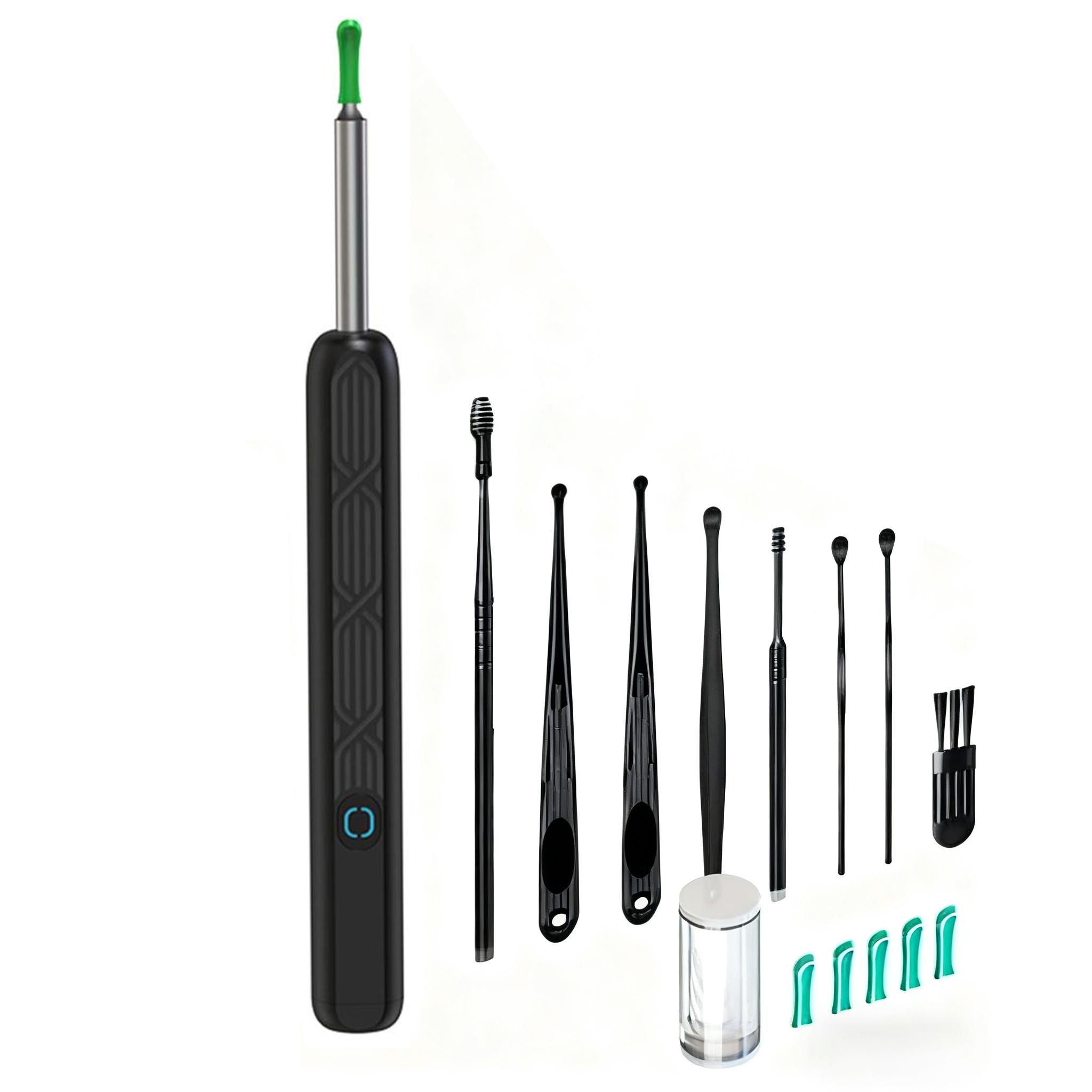 Visual Ear Wax Removal Kit with Camera and Light, Complete 8-Tool Set with 5 Replaceable Ear Scoops, Compatible with iOS & Android, Ear Wax Remover