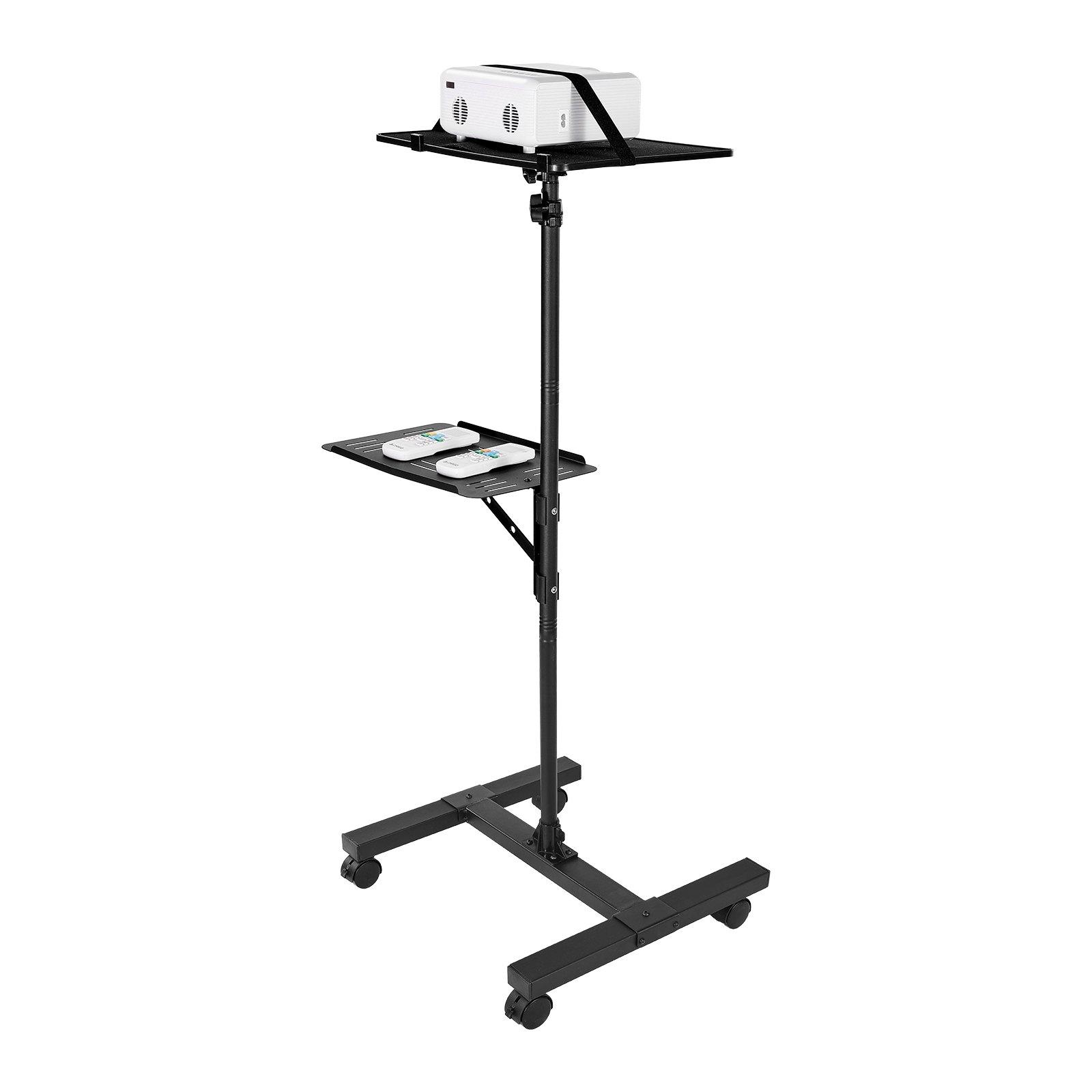 VEVOR Projector Stand, 2 Shelves Laptop Floor Stand, Projector Stands Table with Adjustable Height 33.86 to 53.54 inch, I-Beam Frame Projectors Stands Tripod for Meetings, Outdoor Movies, Video Stand VEVOR Projector Stand, 2 Shelves Laptop Floor Stand, Projector Stands Table with Adjustable Height 33.86 to 53.54 inch, I-Beam Frame Projectors Stands Tripod for Meetings, Outdoor Movies, Video Stand