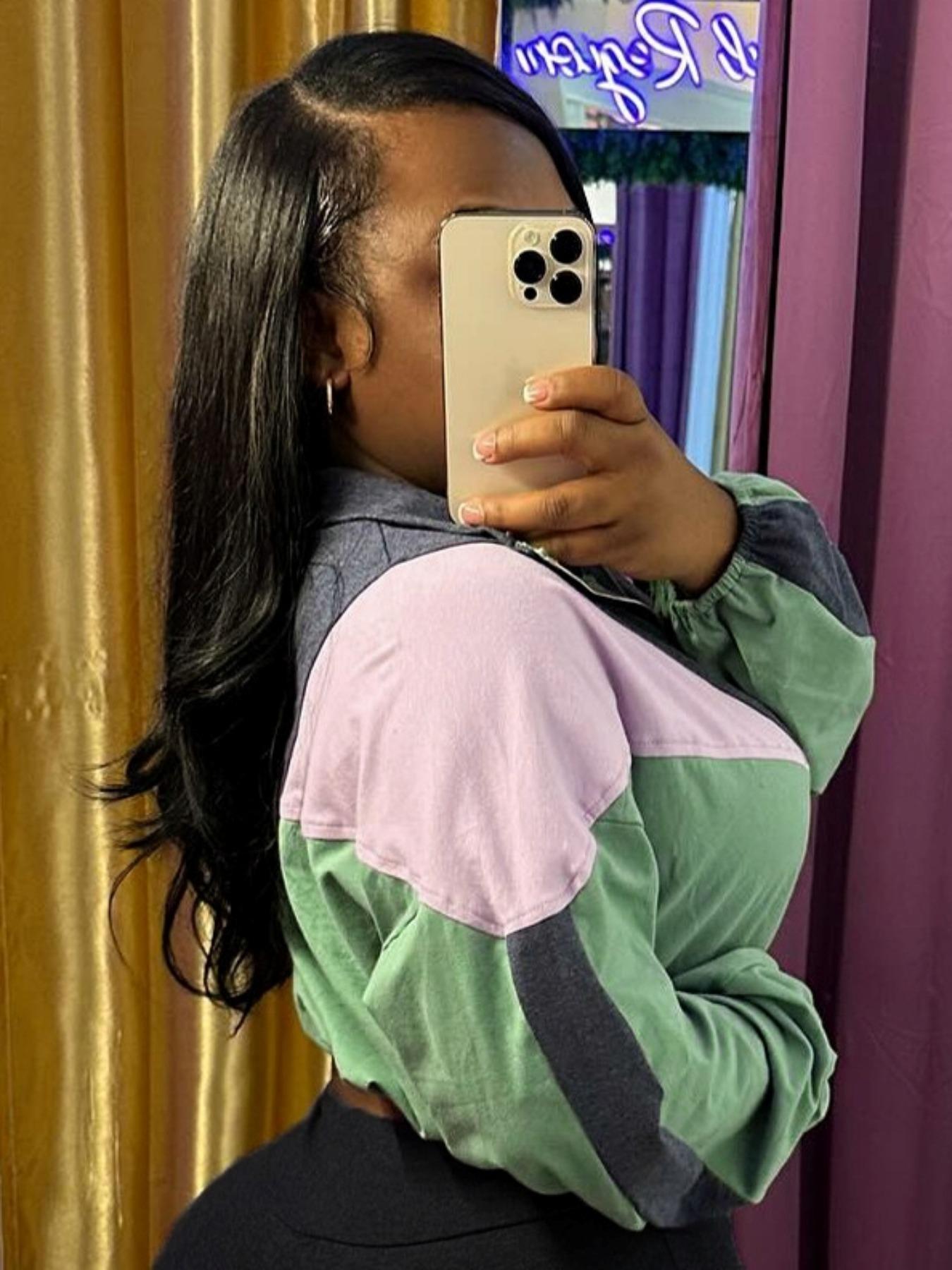 No Pants Included, Women's Patchwork Casual Long Sleeve Jacket, Zipper Drawstring Sportswear, Fitted All Seasons Outerwear, Athletic Jackets, Zip Up Jackets