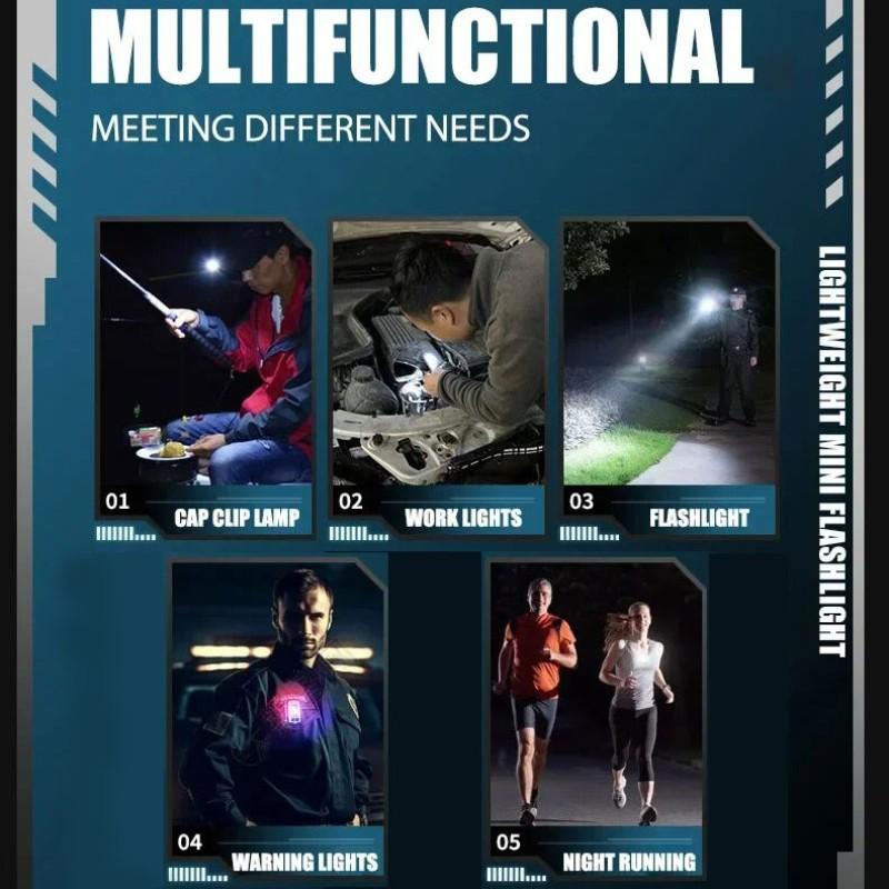 Wild Bright 1-pack keychain lamp, multi-functional magnetic flashlight, LED outdoor work high-brightness warning light, portable camping emergency multi-purpose lamp, strong magnetic adhesion, can be used as a hat clip lamp, suitable for outdoor camping.