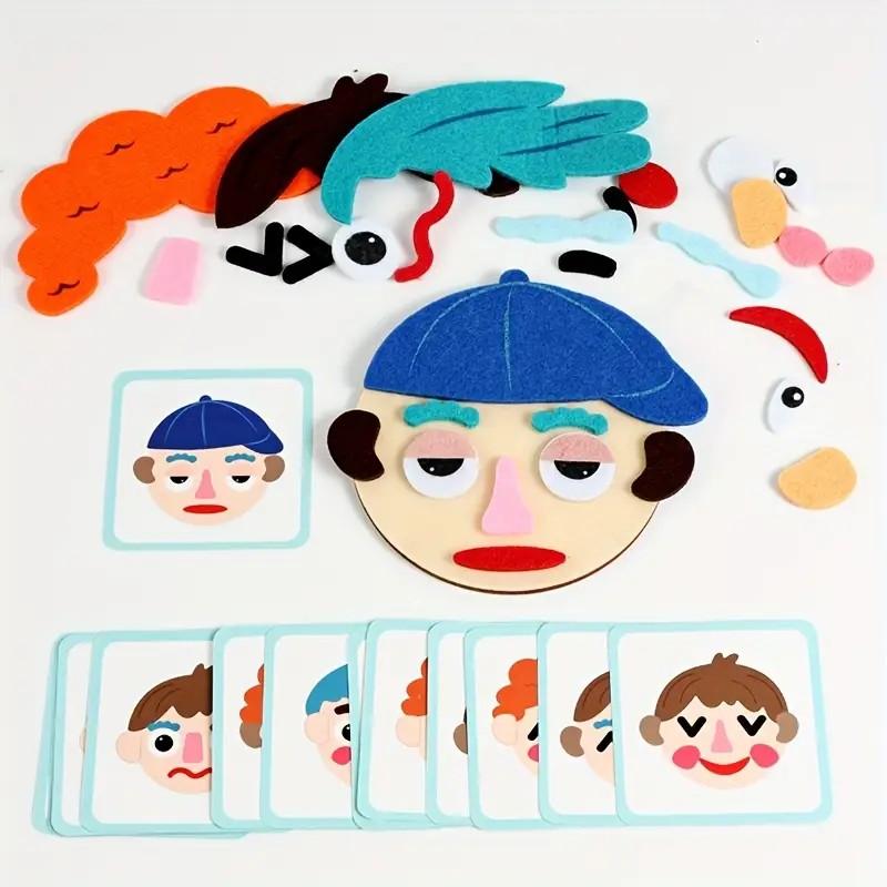 Face Cube Building Puzzle Toy, Kids Mind Training Interactive Game, Baby Parent-Child Play, Fun Educational Toy for Children