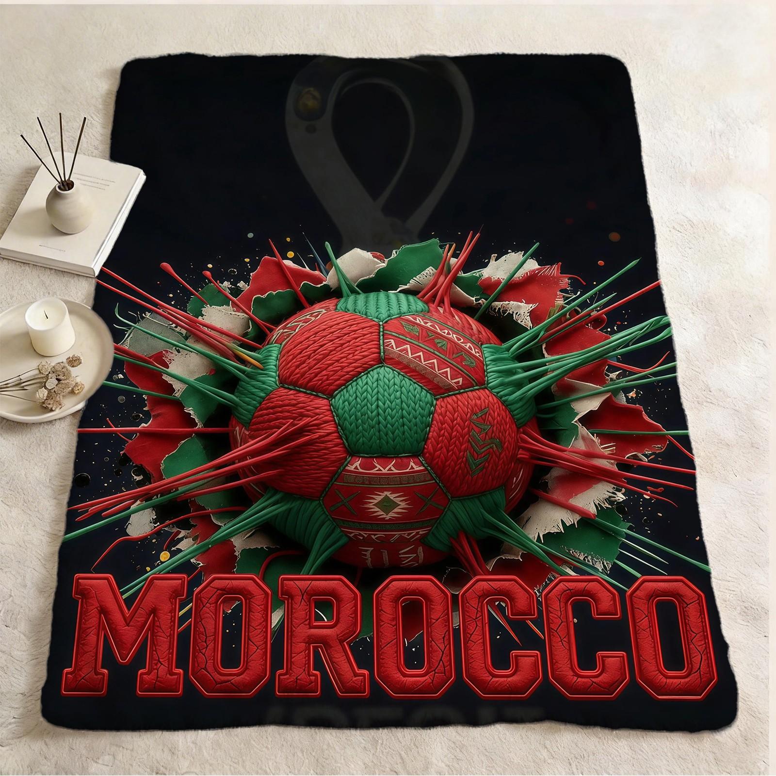 World Cup National Theme Football Decor Blanket, Sofa Cover, Nap Blanket, Air Conditioning Blanket, Perfect for World Cup Parties, Sports Bars, Outdoor Camping