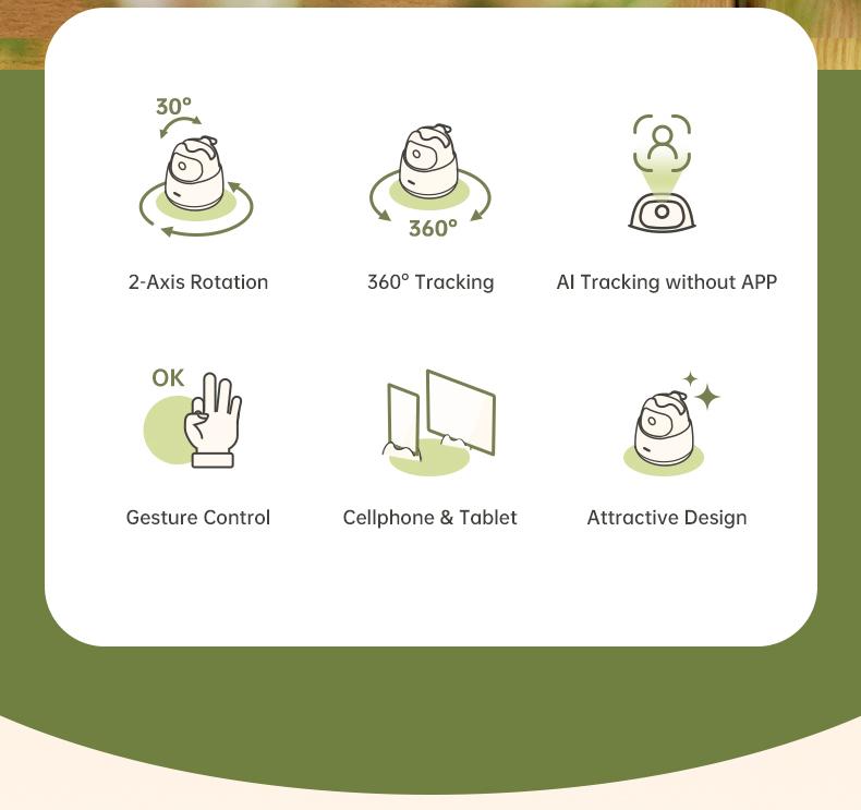 Hohem GO Auto Face Tracking Phone Holder, Auto Face Tracking Tripod for iPad &Tablet,360° and 30° Rotation 2-Axis AI Auto Tracking Tablet & Phone Holder with Gesture Control for Live Streaming Vlog Video Recording, Suitable for Android & iPhone 17 series