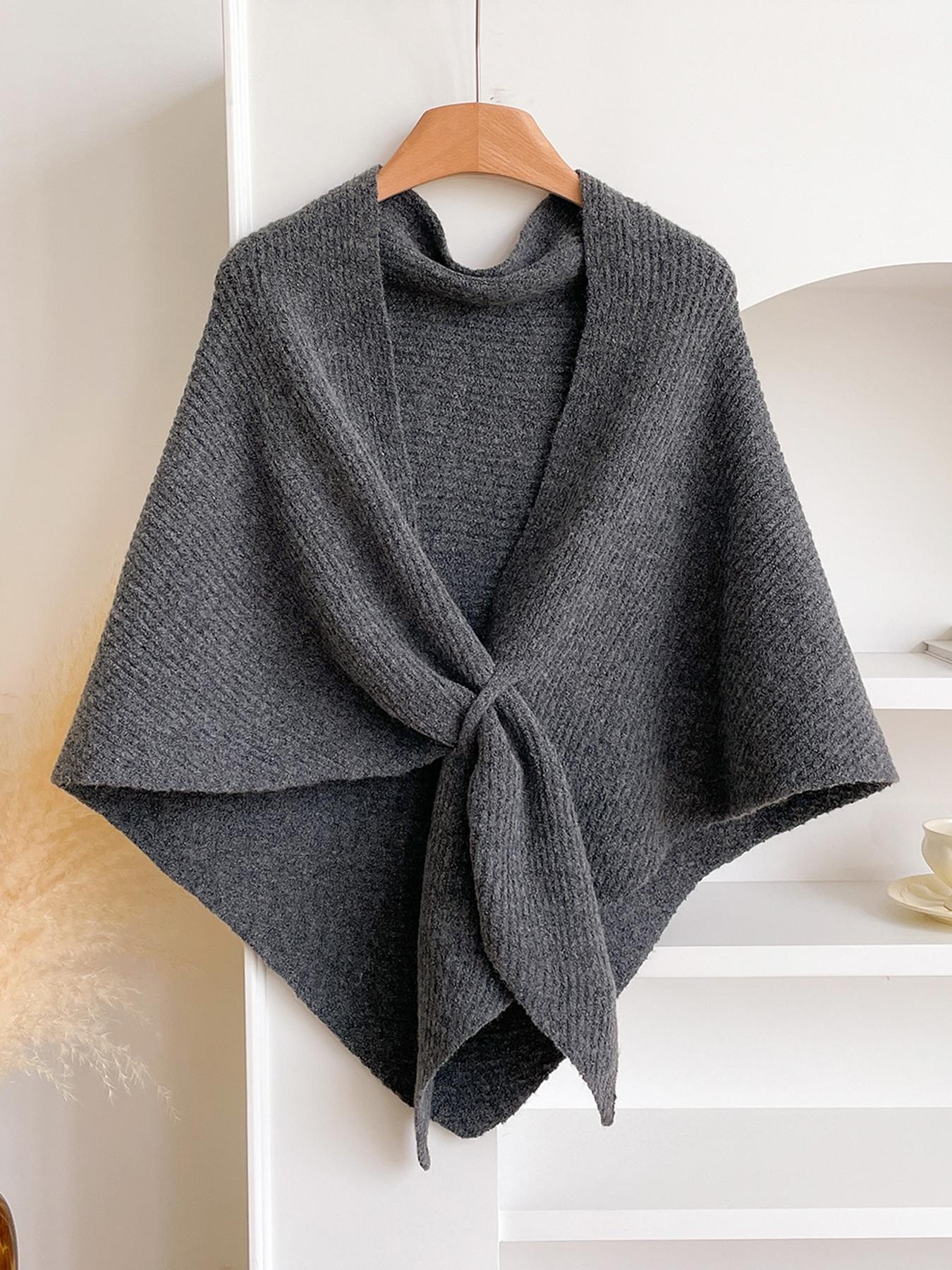 Women's Fashionable Plain Triangle Scarf Shawl, Trendy Solid Shawl, Autumn Winter Warm Wrap, Perfect Gift for Women, Casual Style Accessory
