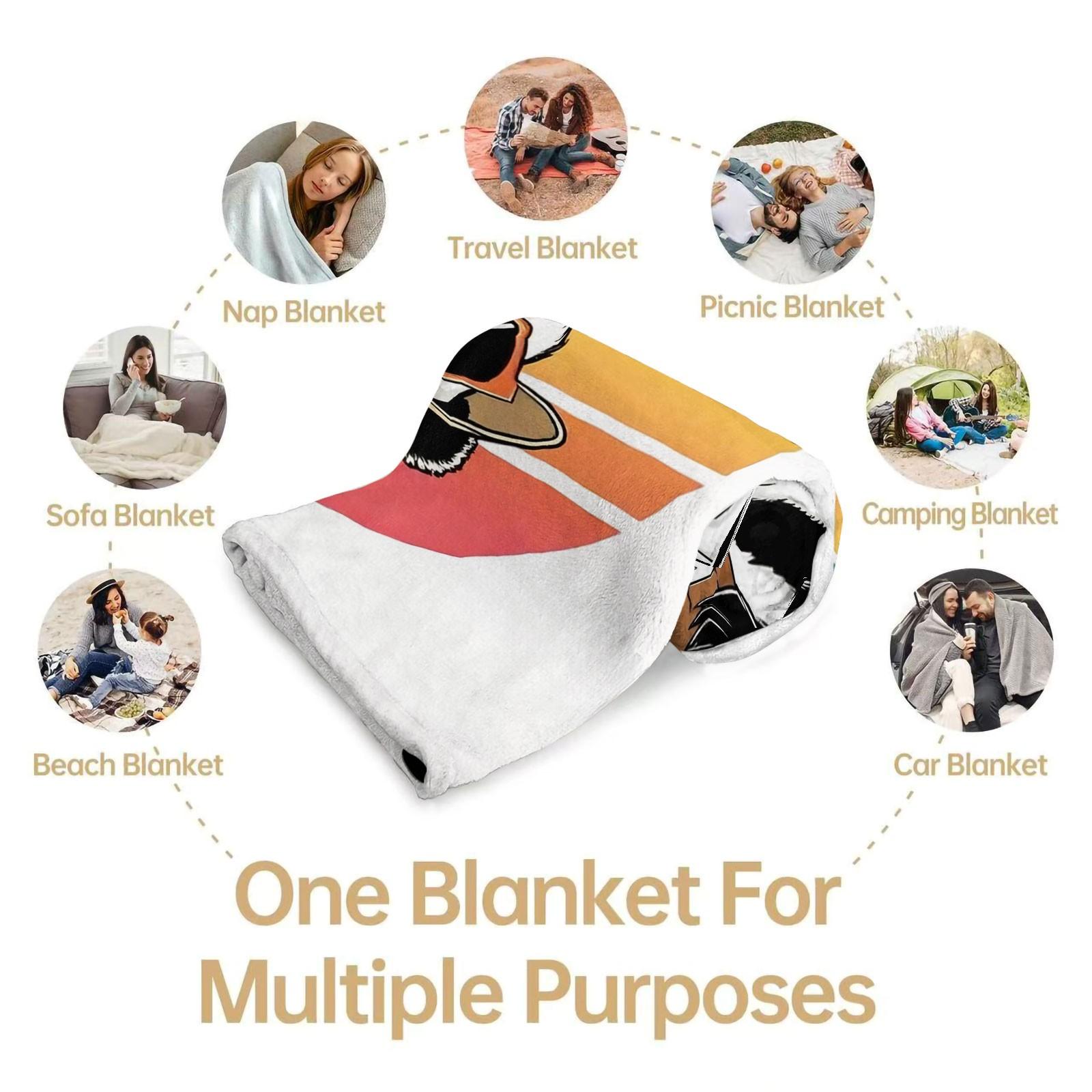 Summer Vibes Panda Flannel Blanket, Cute Tropical Palm Tree Print Throw Blanket, Ultra Soft Warm Blanket, Fun Beach Themed Gift Blanket for Kids, Teens & Panda Lovers